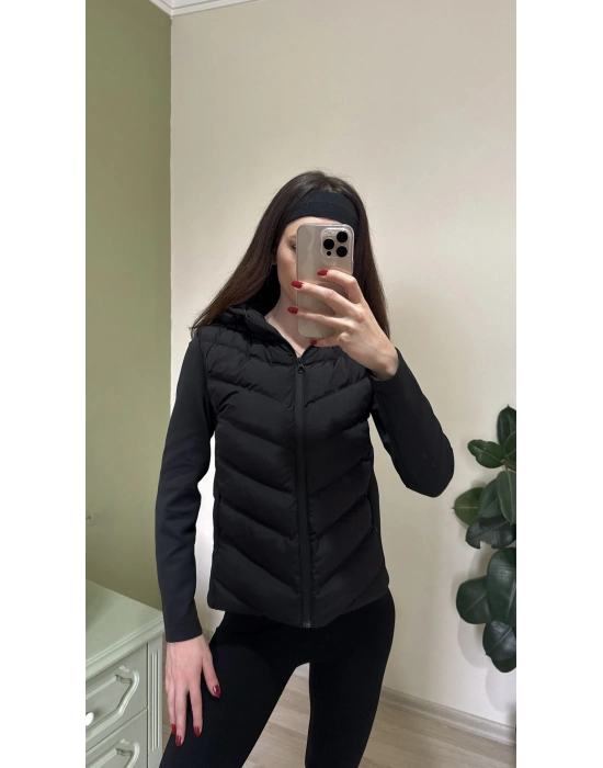 Siyah Viral Muadil Slim Fit Mont