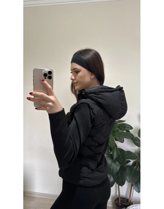 Siyah Viral Muadil Slim Fit Mont