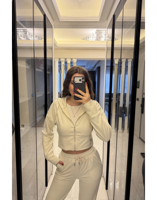 Taş Rengi Selanik Hırkalı Takım