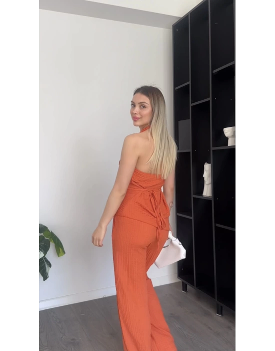 Turuncu Dokulu Degaje Yaka 2’li Takım