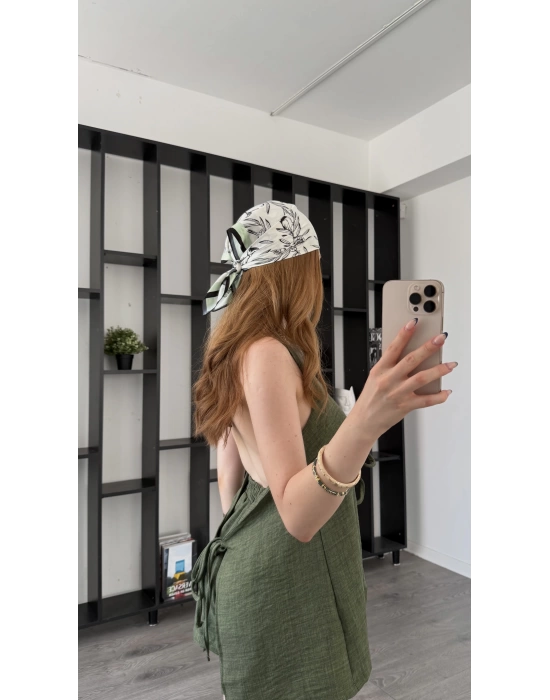Yeşil Hailey Bağcıklı Şortlu Takım
