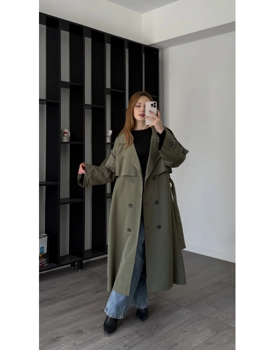 Yeşil Shae Oversize Premium Trençkot