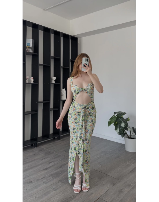 Yeşil Suzy Kuplu Çiçek Desenli Elbise