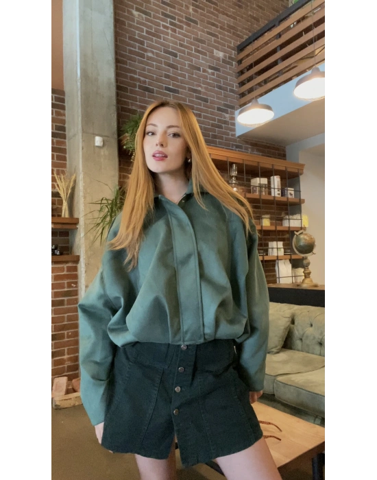 Yeşil Zr Muadil Bomber Süet Ceket