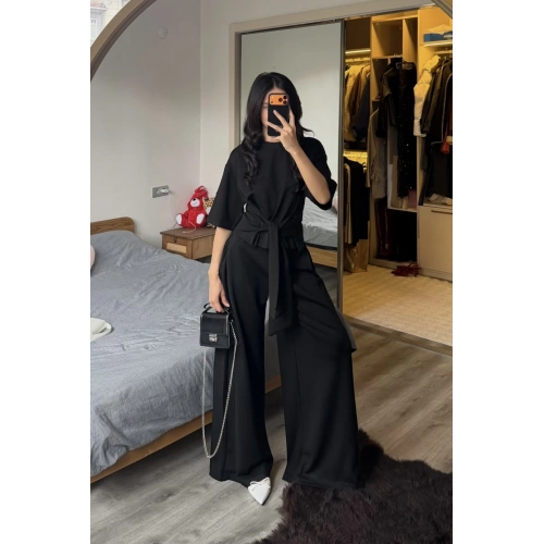 Rachel Siyah Bel Kuşaklı Modal Takım