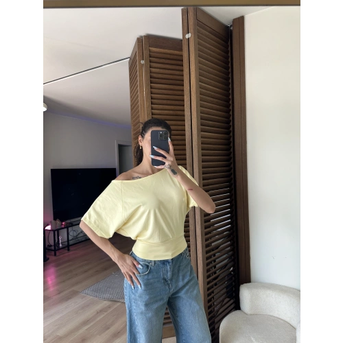 Mila Düşük Omuz Bluz Sarı