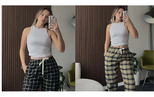 Kadın Ekoseli Eşofman Altı Modelleri Nasıl Kombinlenir?