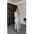 Beyaz Tiara Astarlı Şal Detaylı Elbise