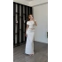 Beyaz Vallery Saten Üstlü Etekli Takım