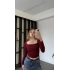 Bordo Belis Kare Yakalı Bluz