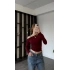 Bordo Helena Düşük Omuzlu Basic Bluz