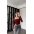 Bordo Kayle Tül Detay Korse