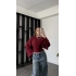 Bordo Lia Yarasa Kollu Bluz