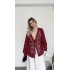 Bordo Lisa Nakış İşlemeli Kimono