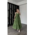 Çimen Yeşili Greta Çapraz Sırt Askılı Elbise