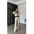 Ekru Chiara Blok Renkli Triko Takım