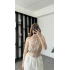 Elena Bej Sırt Dekolteli Bluz