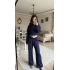 İndigo Luna V Bel Kesimli Modal Takım