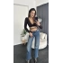 Kahve Belden Bağcıklı Kruvaze Crop Bluz
