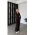 Kahve Mary Toka Detaylı Kruvaze Takım