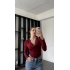 Kırmızı Mendy Degaje Yaka Büzgülü Bluz