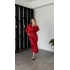Eira Kırmızı Saten Gömlek & Etek 2’li Takım
