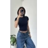 Lacivert Bisiklet Yaka Kısa Kollu Basic Body
