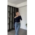 Lacivert Paloma Düşük Omuzlu İspanyol Kol Bluz