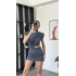 Lucia Antrasit Bel Detay Vatkalı Elbise