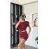 Lucia Bordo Bel Detay Vatkalı Elbise