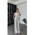 Luva Ekru Çiçek Aplikeli Takım