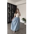 Mavi Dora Kemerli Poplin Elbise