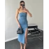 Mavi Tasarım Straplez Kot Elbise
