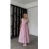 Pembe Greta Çapraz Sırt Askılı Elbise
