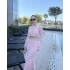 Pembe Sunny Örgü Pareo Takım