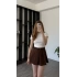 Rayne Kahve Kemer Detaylı Şortlu Pileli Etek
