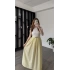 Sarı Dora Kemerli Poplin Elbise