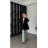 Siyah Aida Premium Kaşe Kaban