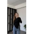 Siyah Arlin Bağcık Yanlı Bluz