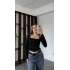 Siyah Belis Kare Yakalı Bluz