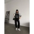 Siyah Beverly Hills Kısa Oversize Tshirt & Eşofman Takımı