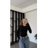 Siyah Morena Bisiklet Yaka Basic Bluz
