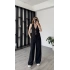 Siyah Celin Bağcıklı Keten Takım