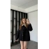 Siyah Emilia Yaka Detaylı Gabardin Ceket