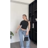 Siyah Gold Omuz Detaylı Bluz