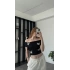 Siyah Kelebek Detaylı Madonna Bluz