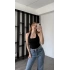 Siyah Lancel Astarlı Boyundan Askılı Basic Bluz