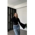 Siyah Lia Yarasa Kollu Bluz