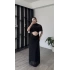 Siyah Lili Tül Omuz Detaylı Elbise