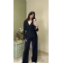 Siyah Lucia Bağcıklı Gömlekli Takım